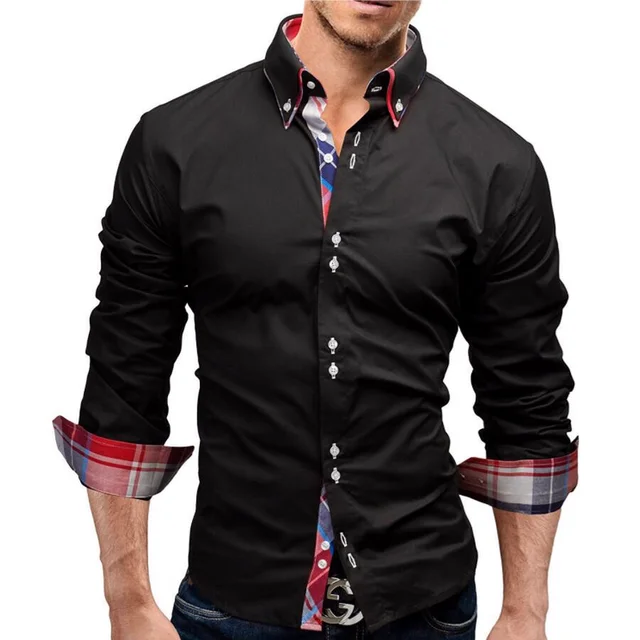 New Funny Black 2018 Men Shirt Spring Long Brand Solid Dress Shirts New Funny Black 2018 Men Shirt Spring Long Brand Solid Dress Shirts Casual Man Cool