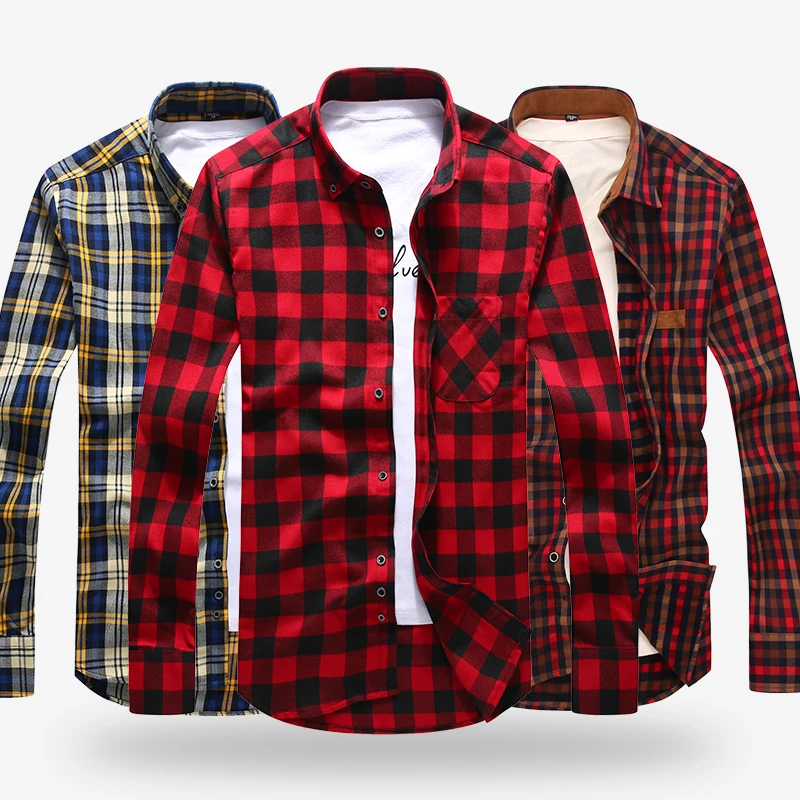 DAVYDAISY العلامة التجارية الملابس 2018 جديد وصول الفانيلا قمصان الرجال كم طويل سليم صالح لينة الرجال الكلاسيكية منقوشة عارضة قميص DS198