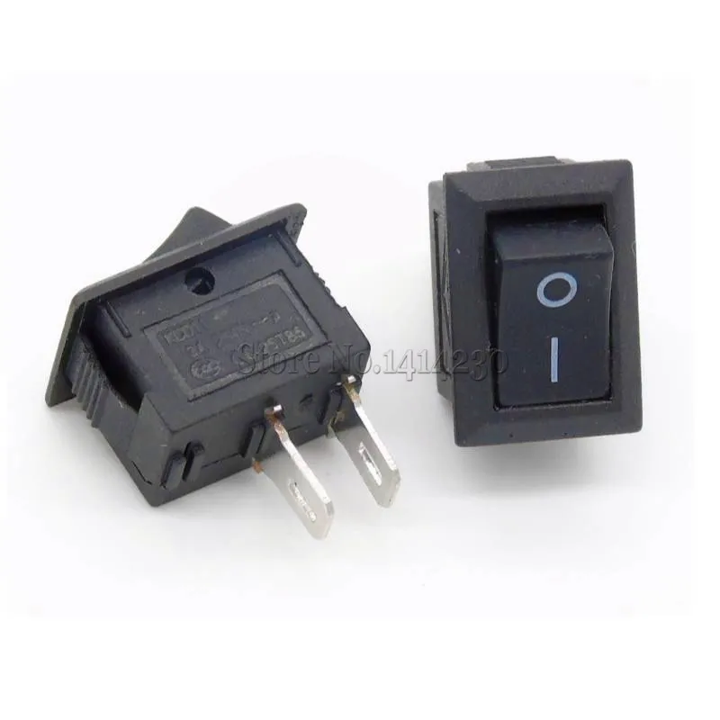 Черный кнопочный переключатель 5 шт. 3А 250 В KCD11 2Pin/3Pin вкл./выкл. рокер 10 мм * 15 черный