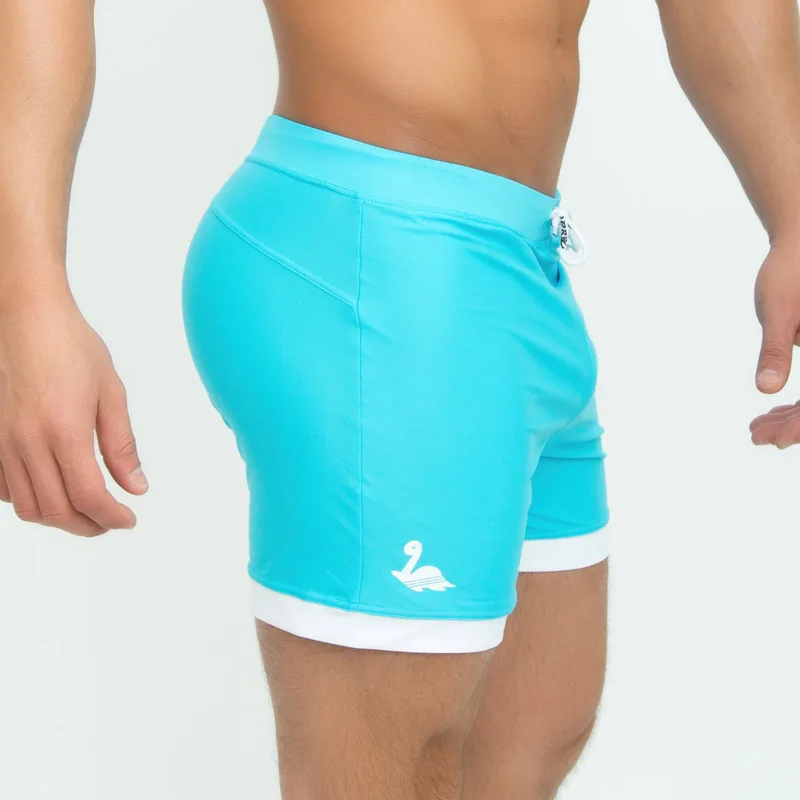 Taddlee Brand Men's Swimwear Solid Blue Color Basic Traditional Long Swimsuits Board Beach Surfing Shorts Trunks Plus Size XXL