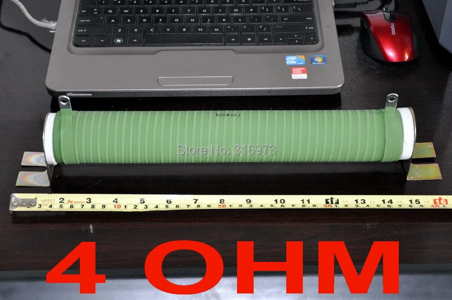

4 ohm 500 Watts High Power Ceramic Tube Wirewound Resistor, 500W.