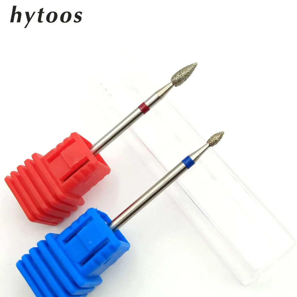 

HYTOOS 2Pcs Diamond Nail Drill Bit 3/32" Rotary Burr Manicure Bits Electric Nail Drill Accessories Nail Mills Cuticle Tool