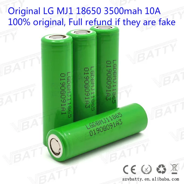 

Max life battery for LG MJ1 18650 LGDBMJ11865 3500mah 3.7v 10a lithium battery high cap (1pc/lot)