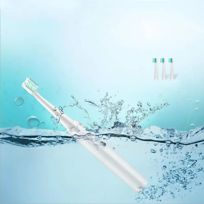 Детская электрическая зубная щетка для взрослых, водонепроницаемая ультразвуковая гигиена полости рта, приспособления для ухода за зубами для дома с 3 щеточными головками