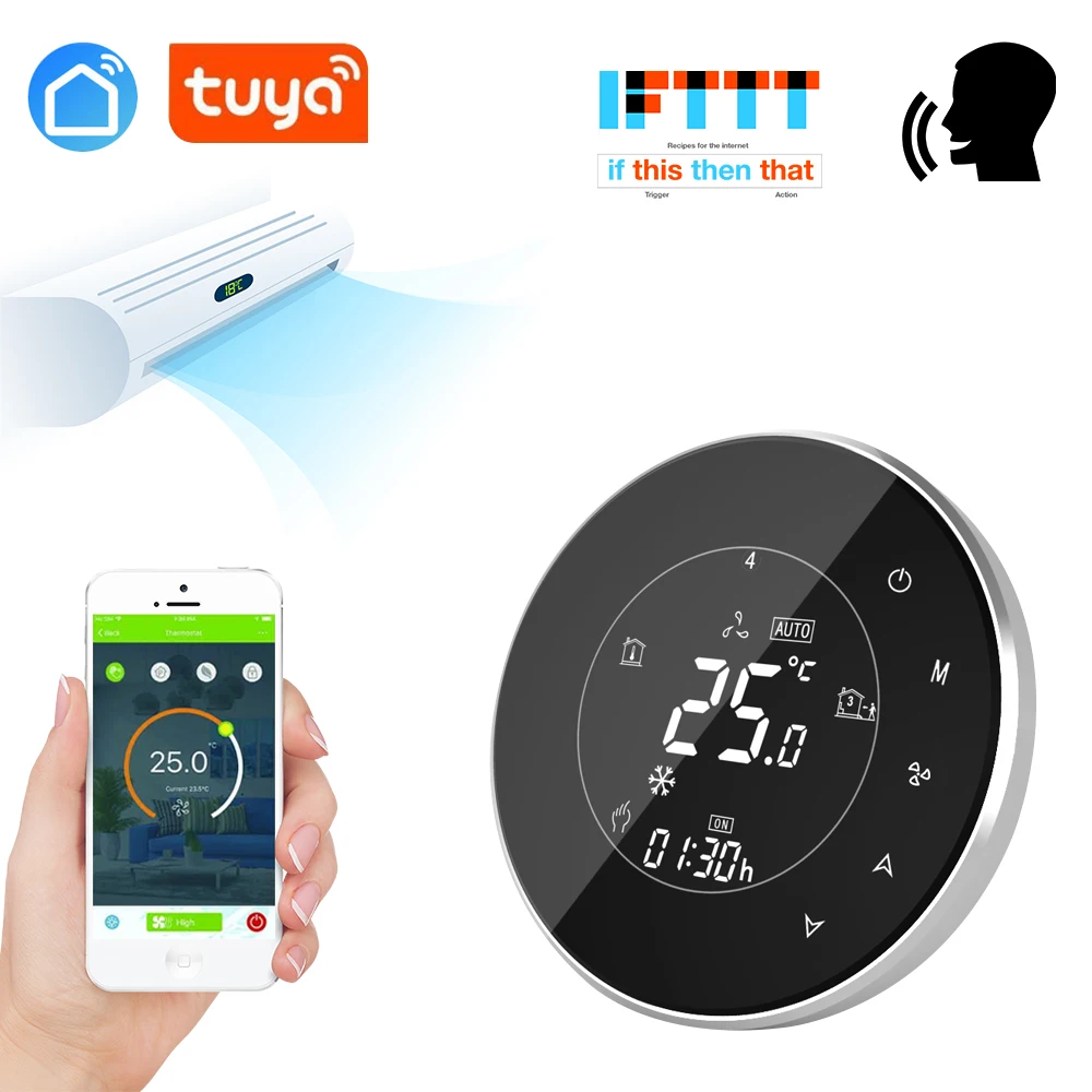 Tuya app 4 трубы Wi Fi умный центральный кондиционер термостат регулятор температуры 3