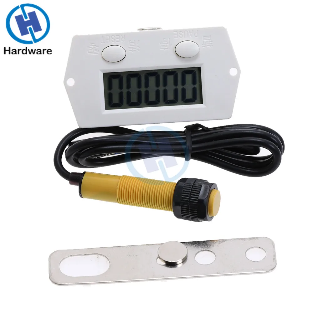 

1pcs 0-99999 LCD Digital Display Electronic Counter Punch Magnetic Induction Proximity Switch Reciprocating Rotary Counter