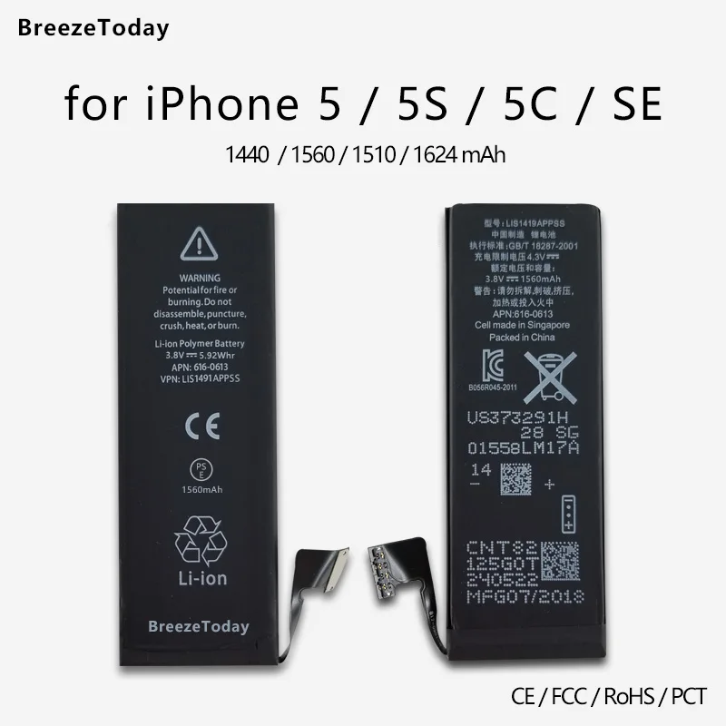 Mobile Phone Battery For Iphone Se Battery 5 5s 5c Battery Replacement