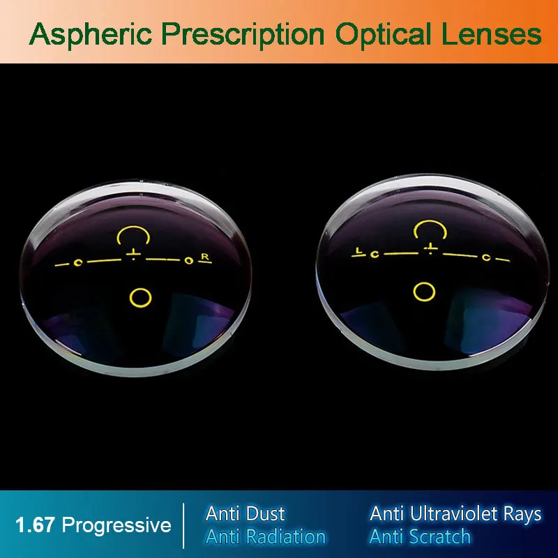 1.67 Digital Free-form Progressive Aspheric Optical Eyeglasses Prescription Eyewear Optical Lenses 1.67 Digital Free-form Progressive Aspheric Optical Eyeglasses Prescription Eyewear Optical Lenses