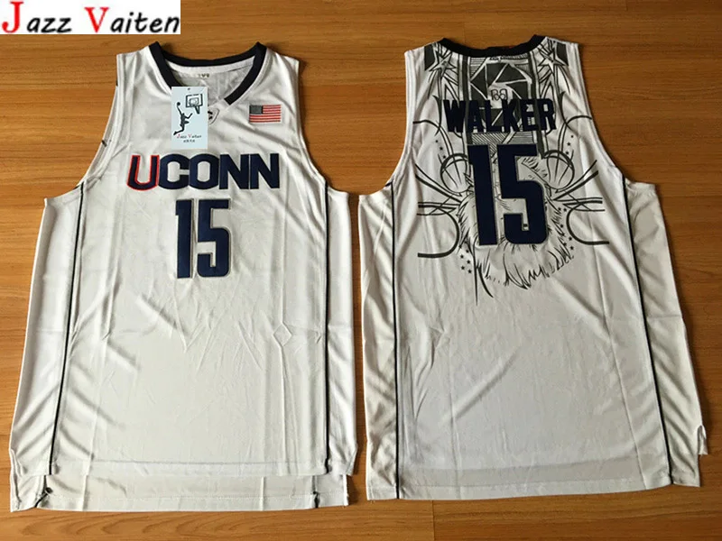 Jazz Vaiten Uconn 15 Huskies Kemba Walker Retro Home White For Men