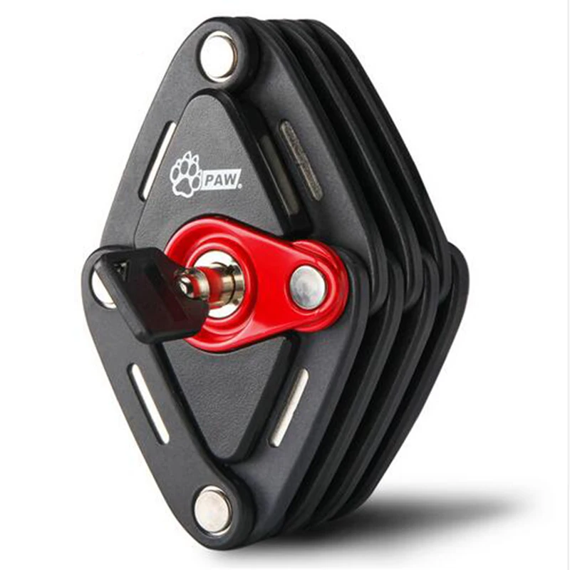 

2019 new folding lock with 2 keys strong security Anti-theft bicycle padlock alloy mountain mounting bracket road bike lock