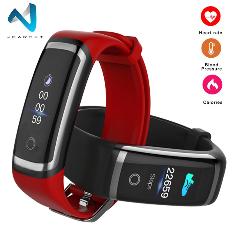 

Wearpai M4 blood pressure smart wristband fitness tracker Color screen Bluetooth Synchronization Monitor smart bracelet IP67