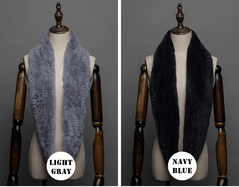 Gours Для женщин настоящий меховой шарф Высокое качество натурального меха кролика Rex шарфы большое кольцо толстые теплые зимние Модные