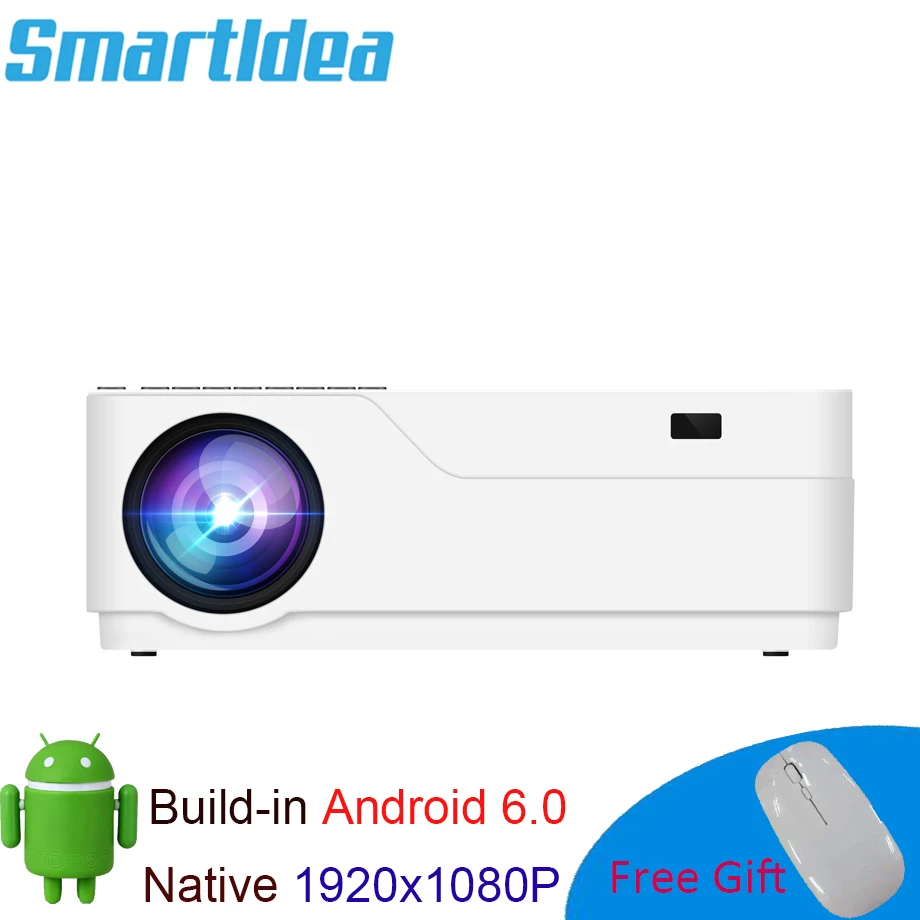 M18WiFi Android 6.0 1920x1080dpi LED HD Projector.5500lumen Multimedia Cinema Android Smart Proyector LCD Video Game Beamer AC3 new projector