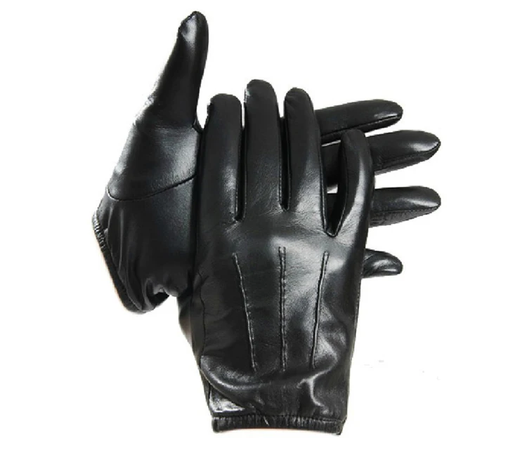 Крутые мужские перчатки из натуральной кожи с тремя линиями сзади без подкладки