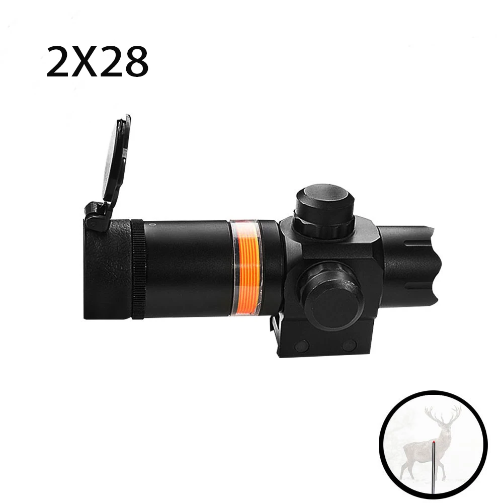 

Tactical 2x28 Red Fiber Dot Sight Hunting Scope Snap Shot Gun Sight Riflescope With MM Dovetail Rail For Outdoor Airsoft Rifle