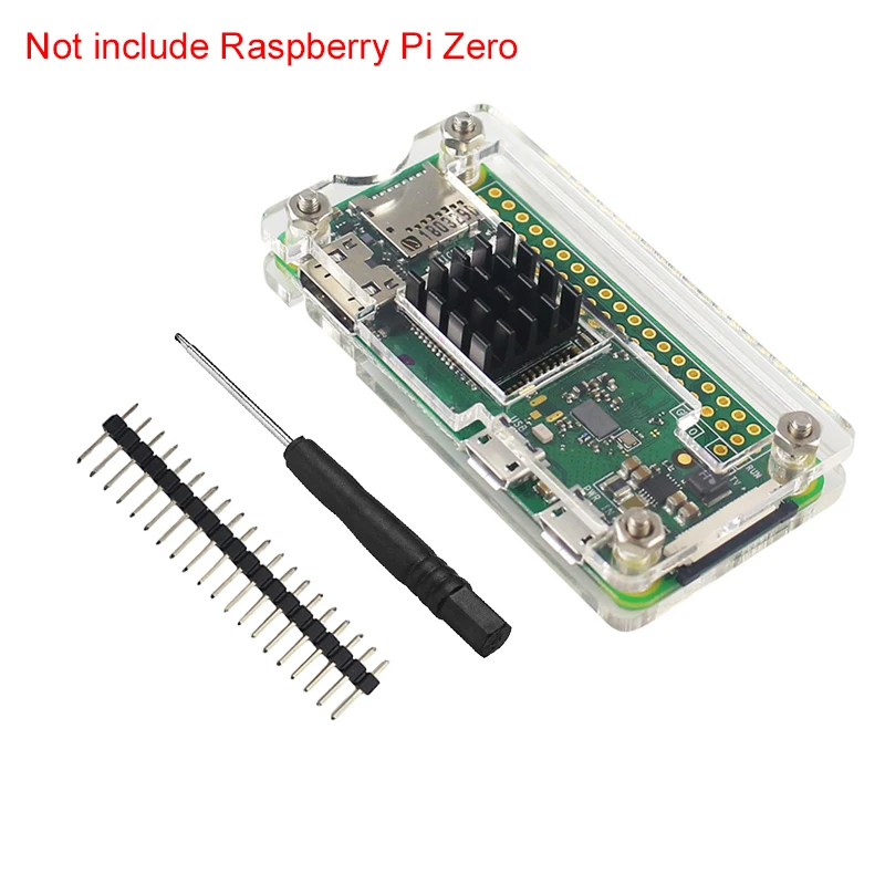Raspberry Pi ZERO W Wireless Acrilico Custodia con dissipatore di calore nero chiaro enclosuhfuk 