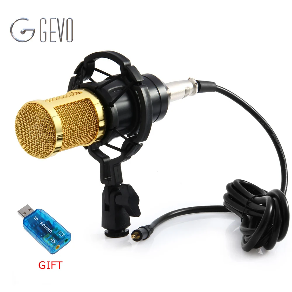 Kaufen GEVO BM 800 Computer Mikrofon 3,5mm Wired Kondensator Sound Mikrofon Mit Shock Mount Für Aufnahme Braodcasting BM 800