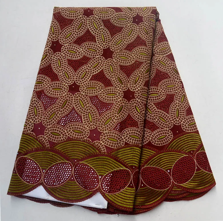 

African Swiss Lace Fabric 2018 New Wine Voile Swiss Lace Voile Lace Fabric High Quality African cotton lace fabric