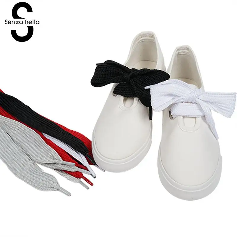 

Senza Fretta Wide Shoelaces 110*3 cm Shoestrings Wholesales Wide Fat Shoe Laces for Sneakers Men Women Shoe Shoelaces LDK2196