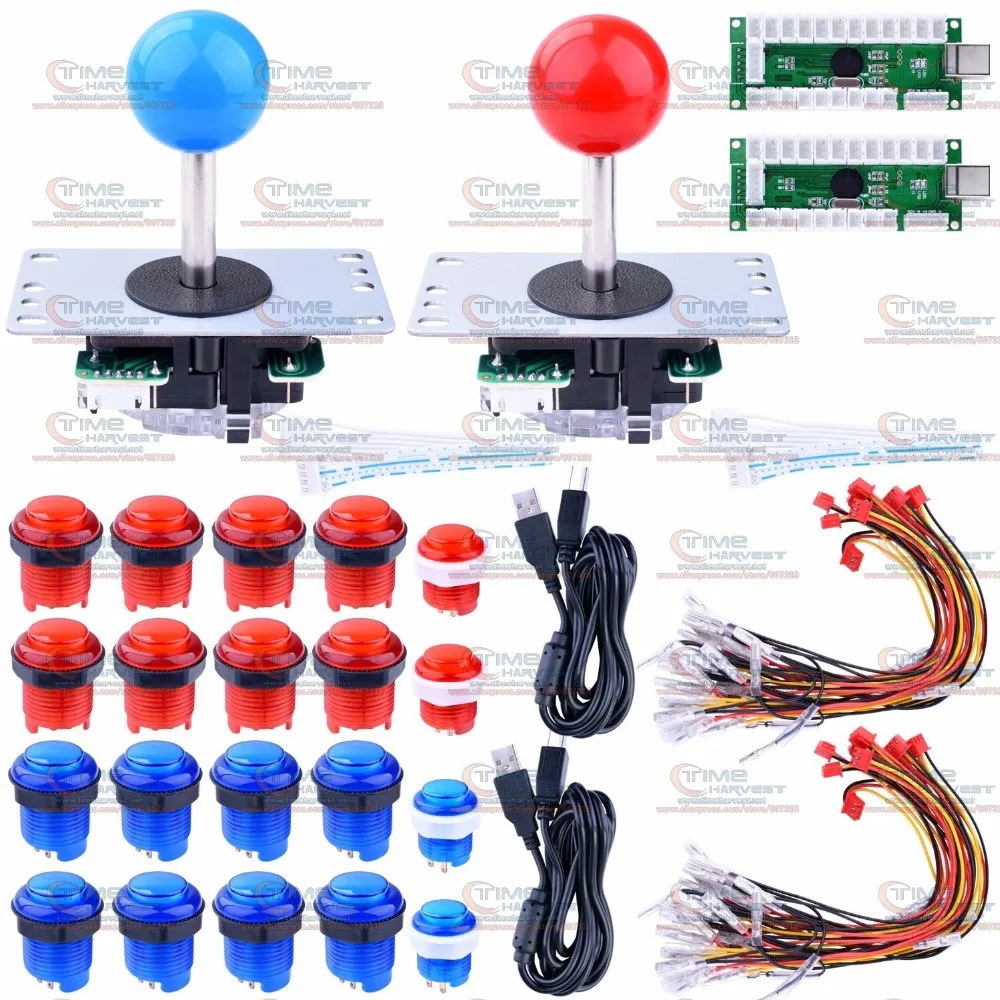 DIY arcade joystick handle set kit with 5pin Joystick LED function Zero