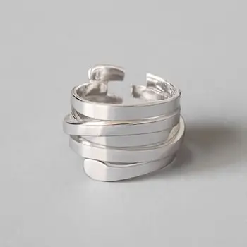 

Exaggerated Multi-layer Chains Line Irregular Geometric Ring Gift For Women Ladies Luxury Jewelry Engagement Open Rings Anillos