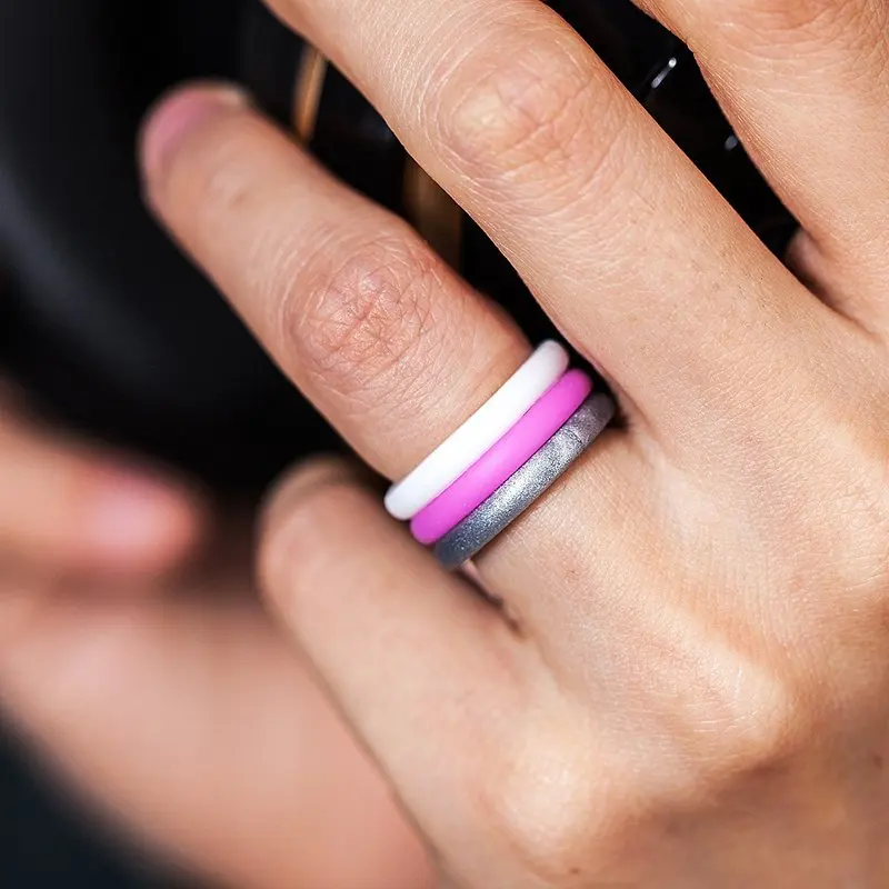 2.7MM 7PCS Silicone Sport Ring for Women FDA Environmental Movement