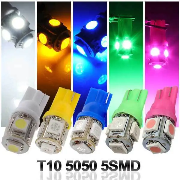 DragontailPeak T10 194 168 2825 5SMD 5050 LED Green Super Bright Car Wedge Lamp Bulb | Лампы и освещение