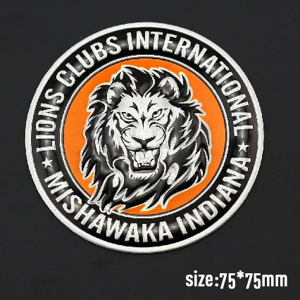 

3D Aluminum Chrome Metal MISHAWAKA INDIANA LIONS CLUBS INTERNATIONAL Car Stickers Decal car-styling for all cars