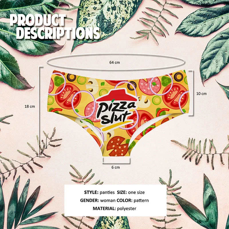 DeanFire Pizza slut принт с героями мультфильмов женское нижнее белье трусики супер