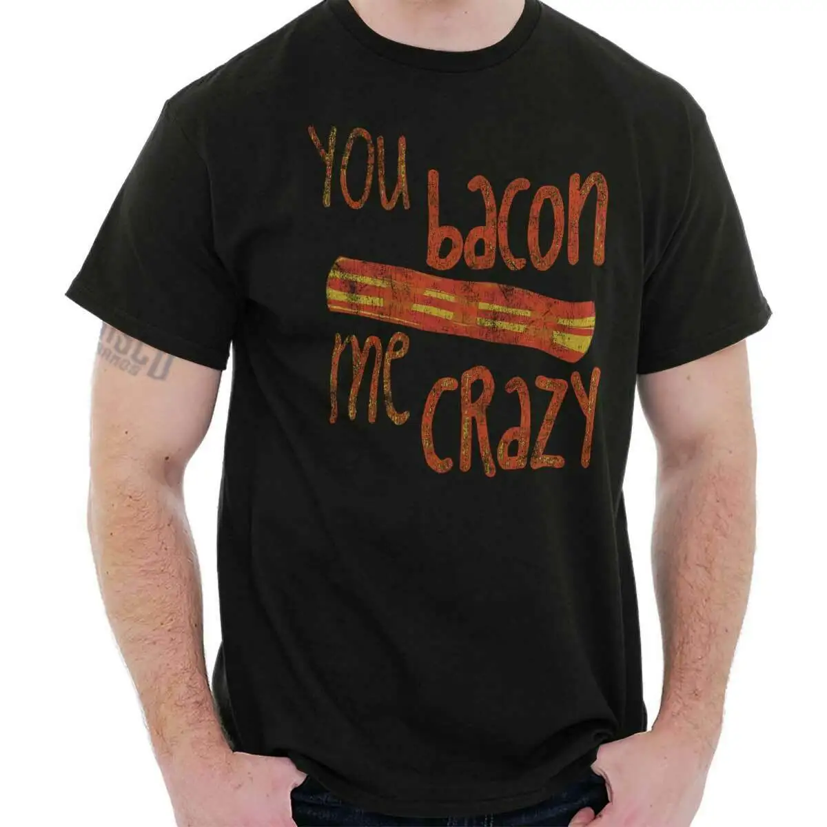 Bacon Me Crazy Funny Shirt | Милая идея для завтрака, футболка с принтом в виде еды, футболка в стиле хип-хоп, новый футболки arrival