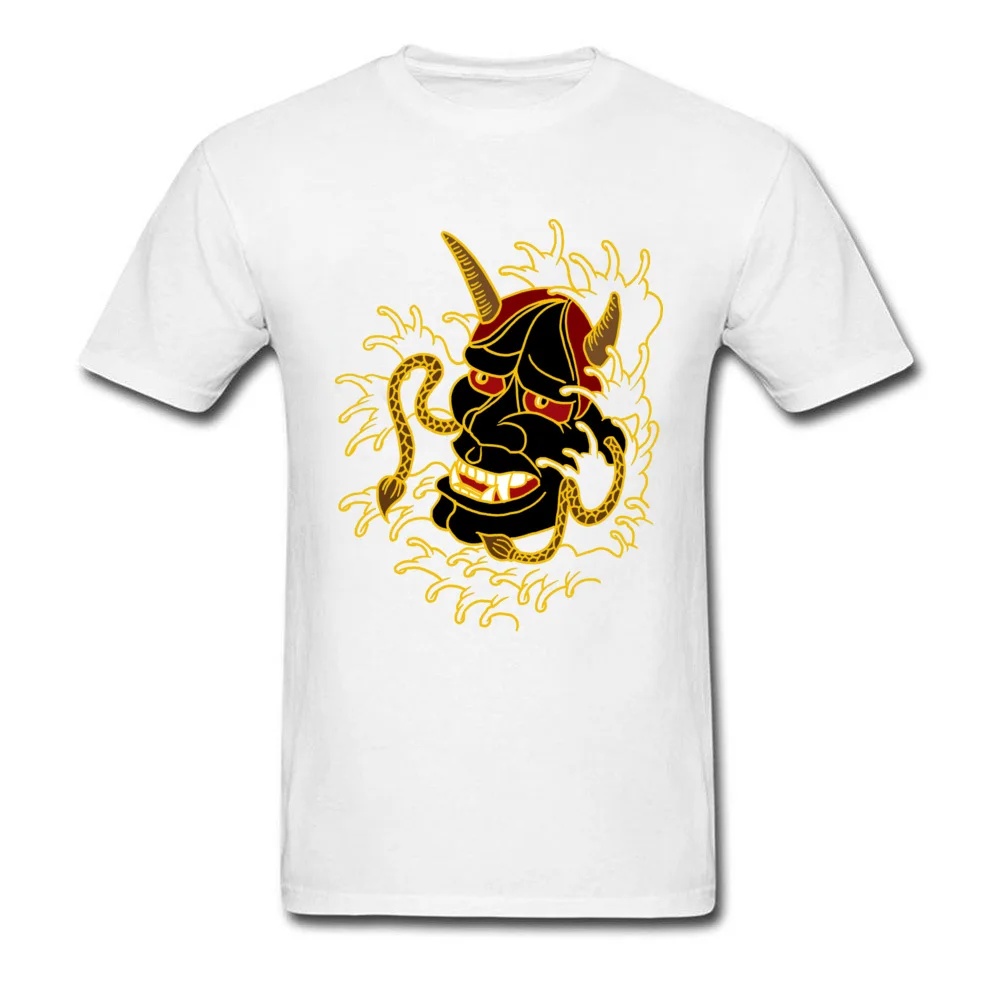 Hannya Crew Neck Top T-shirts Summer/Fall Tops Tees Short Sleeve Fashionable Pure Cotton Printed Tops T Shirt comfortable Mens Hannya white