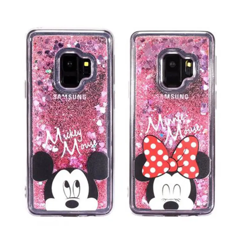

Mickey Mouse Minnie Dynamic Liquid Glitter Quicksand Moving Soft Back Phone Case Cover for IPhone 6S 7 Plus 8 XS Max