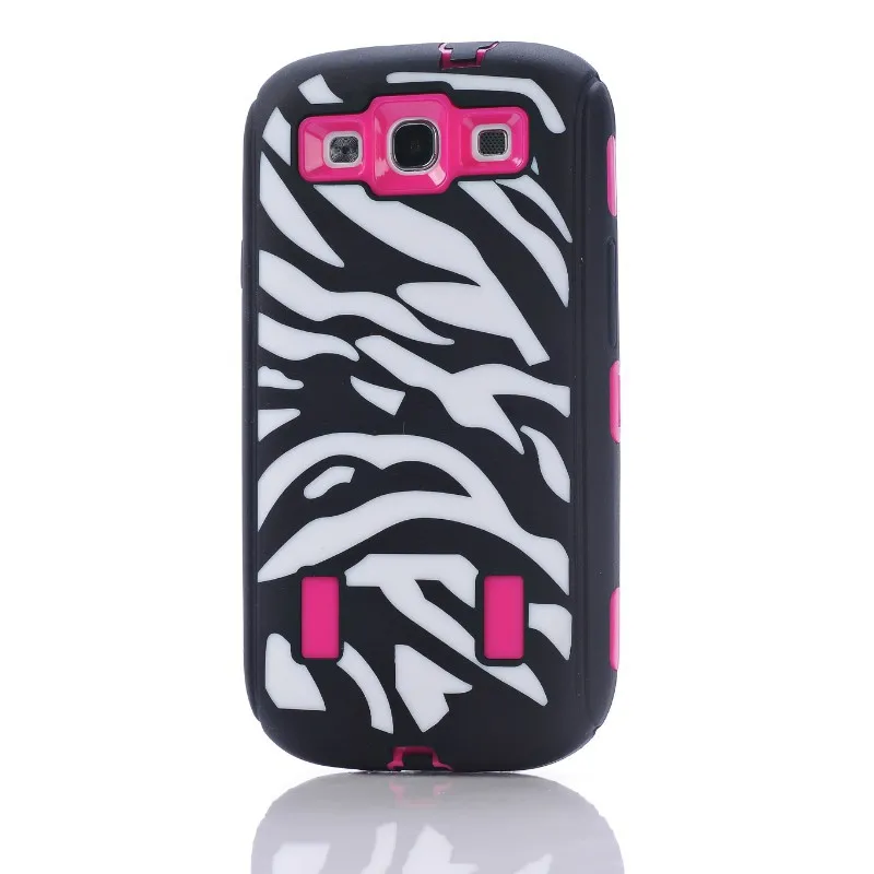 For Samsung Galaxy S3 i9300 Case Zebra Pattern Hybrid Cover Shock Proof Dust 100% Silicon+PC Good Material 5 Colors |