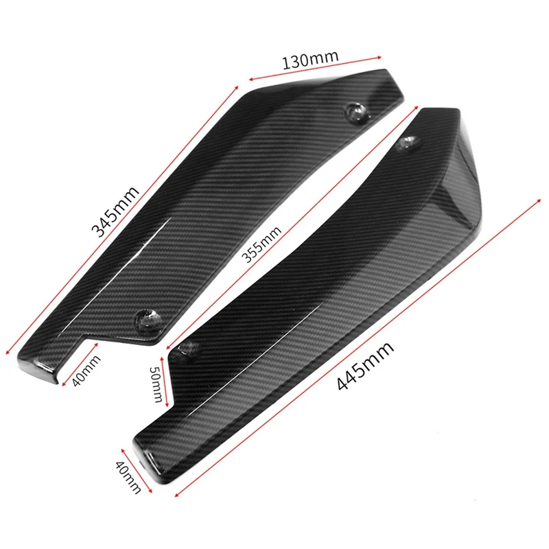 Автомобильный Универсальный задний бампер спойлер автомобильный боковой плавник Защита от царапин Черная задняя губная накладка Угловые разветвители модификация - Цвет: BK2