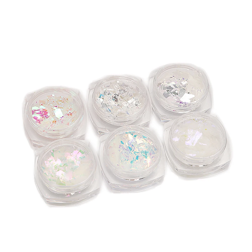 

1Pack Nail Glitter Foil Slice Nail Art Decoration Tools Ice Mylar Sequin 3D Art Shell Broken Slice Foil Mirror Design Decoration