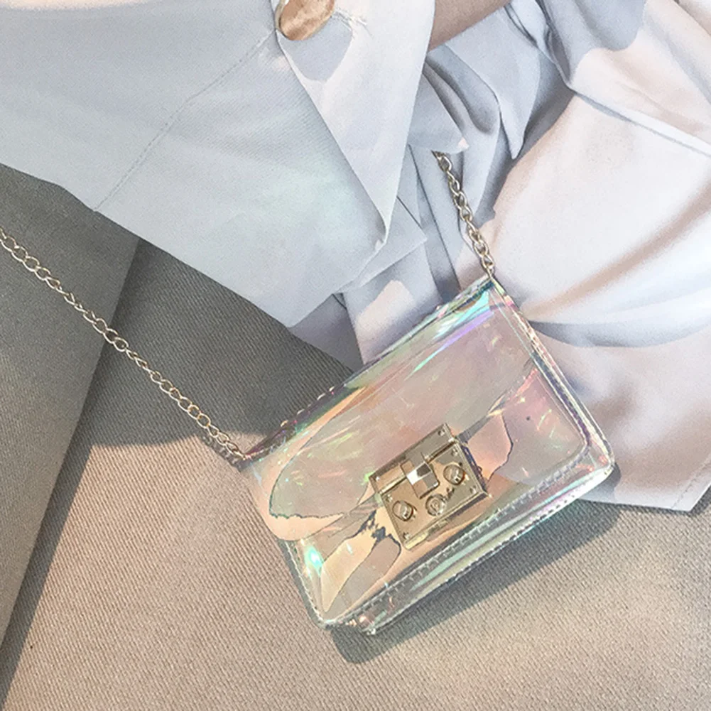 AUAU, женская прозрачная сумка, прозрачная, ПВХ, желе, маленькая сумка, сумка-мессенджер, лазерная голографическая сумка на плечо, женская сумка