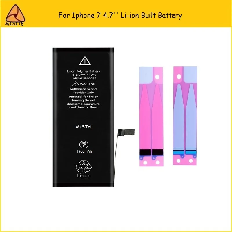 

OEM Tested High Quality Phone Li-ion Battery For Iphone 7 7G 4.7''Inner Li-ion Built Battery 1960mAh 3.82V Back Door Battery