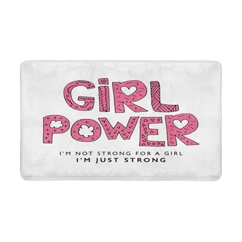 

Girl Power Print Pink Anti-Slip Door Mat Home Decor, Indoor Entrance Doormat 30"(L) x 18"(W) Inches Entryway Mat Decor