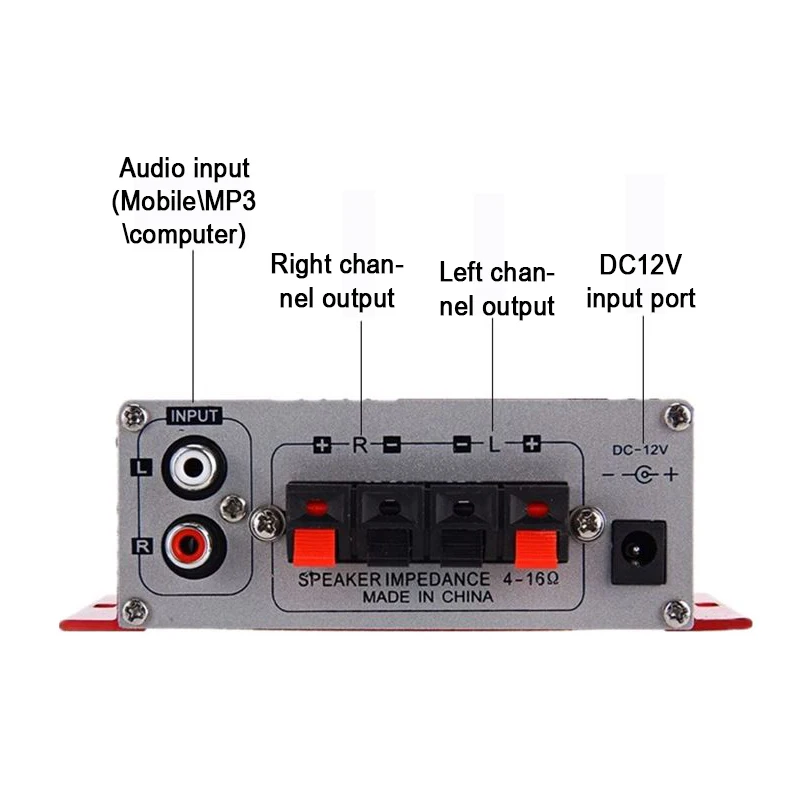Автомобильный усилитель Kentiger HY2001 12 В Hi Fi миниатюрный 2 канальный цифровой стерео