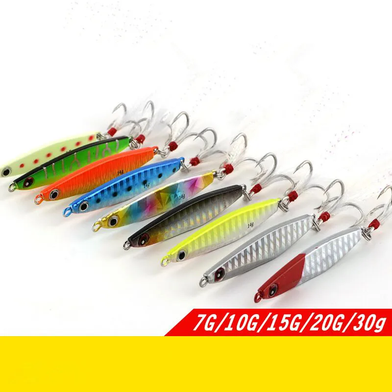 

7g-30g Jigs Fishing Lure Shore Long Range Casting Bait Shot Small Jigbait Metal Lures Spoon Day Night Fishing Glow in Dark