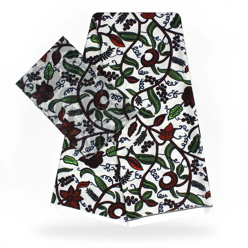 

2 Pcs Set 4 Yards African Ankara Prints Modell Material & 2 Yards Chiffon Ankara Chiffon Fabric YBXM-69