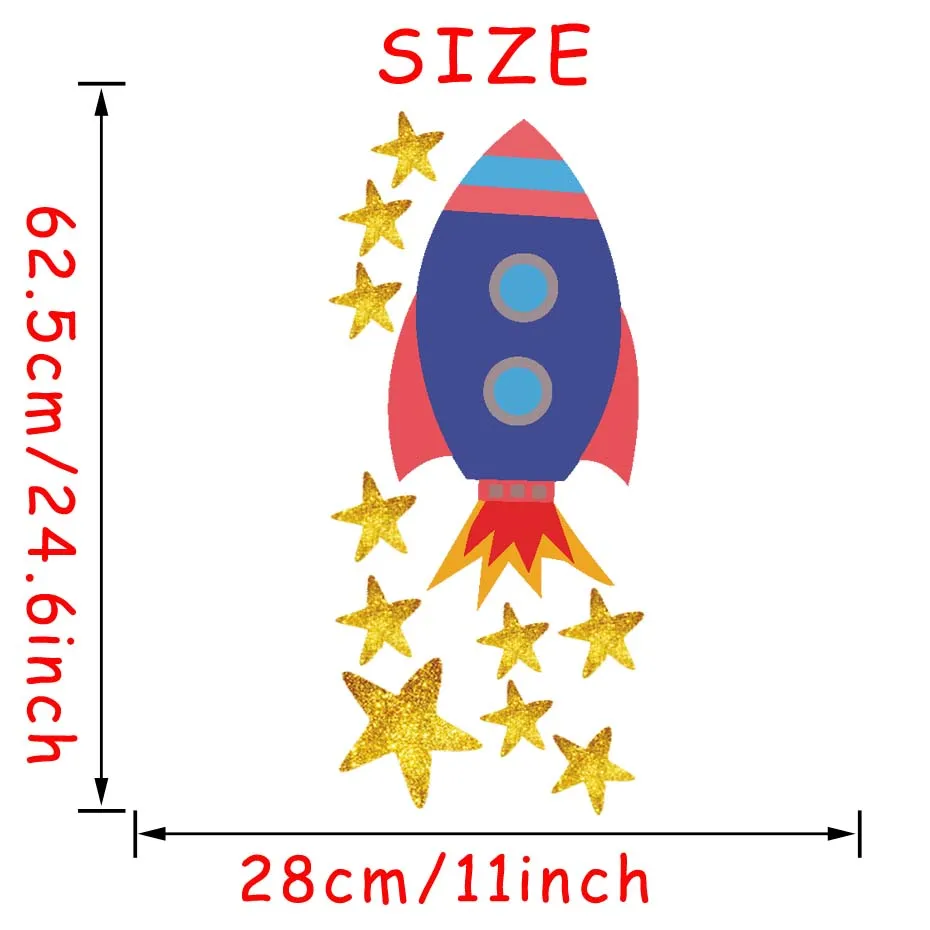 Ракета дизайн со звездами стиль наклейки на стены для детей Спальня наклейка на стену DIY виниловые обои космонавт космическая комната наклейки на стену фреска - Цвет: CS5303