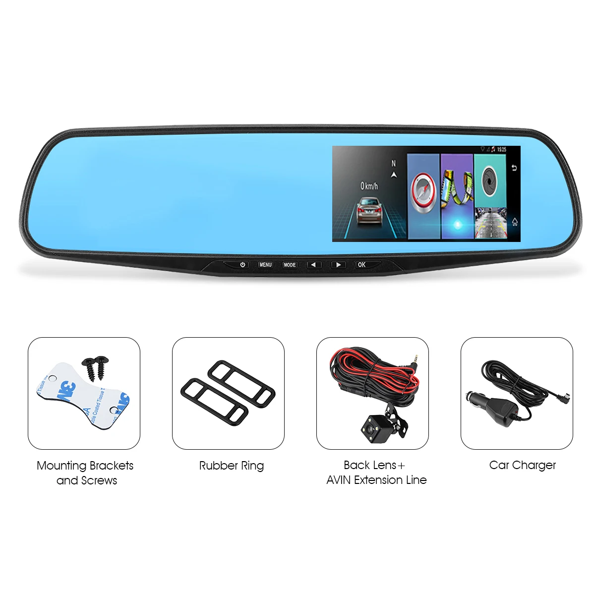 DAZA G 826 4 3 дюймов автомобиль тире Камера DVR Двойной объектив Ночное Видение Сенсор