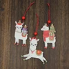 HUADODO 3Pcs Wooden Alpaca Christmas Pendants Ornaments Xmas Tree Hanging Decoration for home New year Decor kids toys ► Photo 3/6