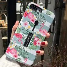 

Phone Case for iPhone X 8 7 Plus Cover Luxury Ring Stand Holder Cover for iPhone 6s 6 7 Plus Colorful Flowers Pattern Coque
