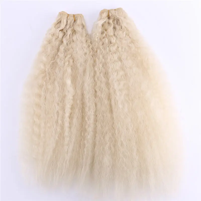 Кудрявые прямые синтетические волосы пряди для шитья синтетические волосы для наращивания термостойкие волокна утки 1" 18" 2" упаковка из 2 - Цвет: #613