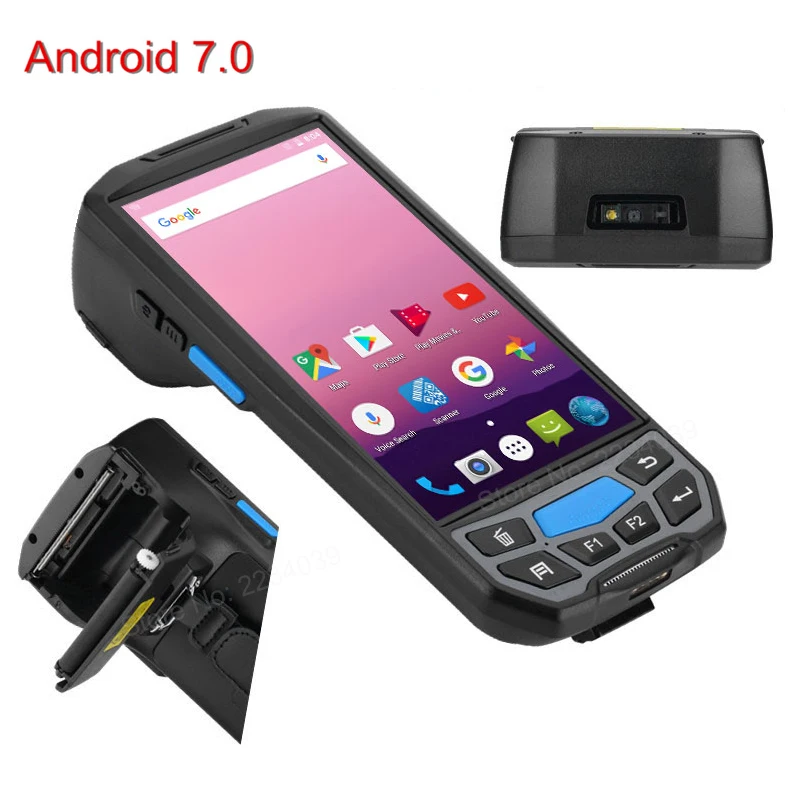 Koop 4g Android7.0 robuuste nfc rfid lezer 2d barcode scanner alle in een handheld smartphone robuuste android pda Pos terminal