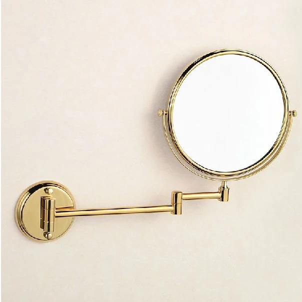 حمام مرايا 8 بوصة المزدوج الذهبي مرايا 1x3 المكبر النحاس التجميل الحمام مزدوجة الوجه الحائط مرآة لوضع المكياج 1308A حمام مرايا 8 بوصة المزدوج الذهبي مرايا 1x3 المكبر النحاس التجميل الحمام مزدوجة الوجه الحائط مرآة لوضع المكياج 1308A