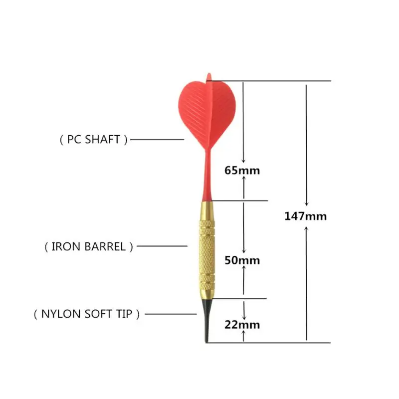 Мягкий Нейлоновый наконечник Дартс вал ПК для электронных пластиковых Dartboard домашний бар случайный цвет 12 шт./компл