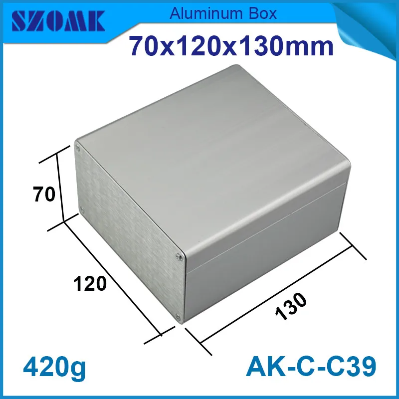 

1 piece silvery aluminum extrusion profiles anodizing control box enclosure for GPS tracker 70*120*130mm
